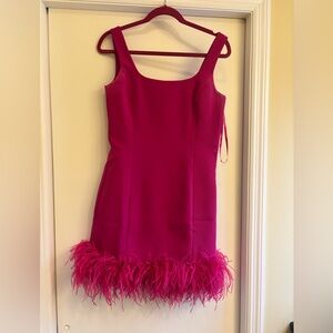 Michael Kors, pink feather fringe mini